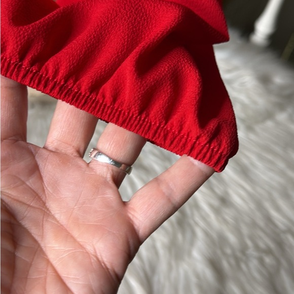 Fashion Nova Bold Red Wrap Blouse Large - Picture 4 of 7